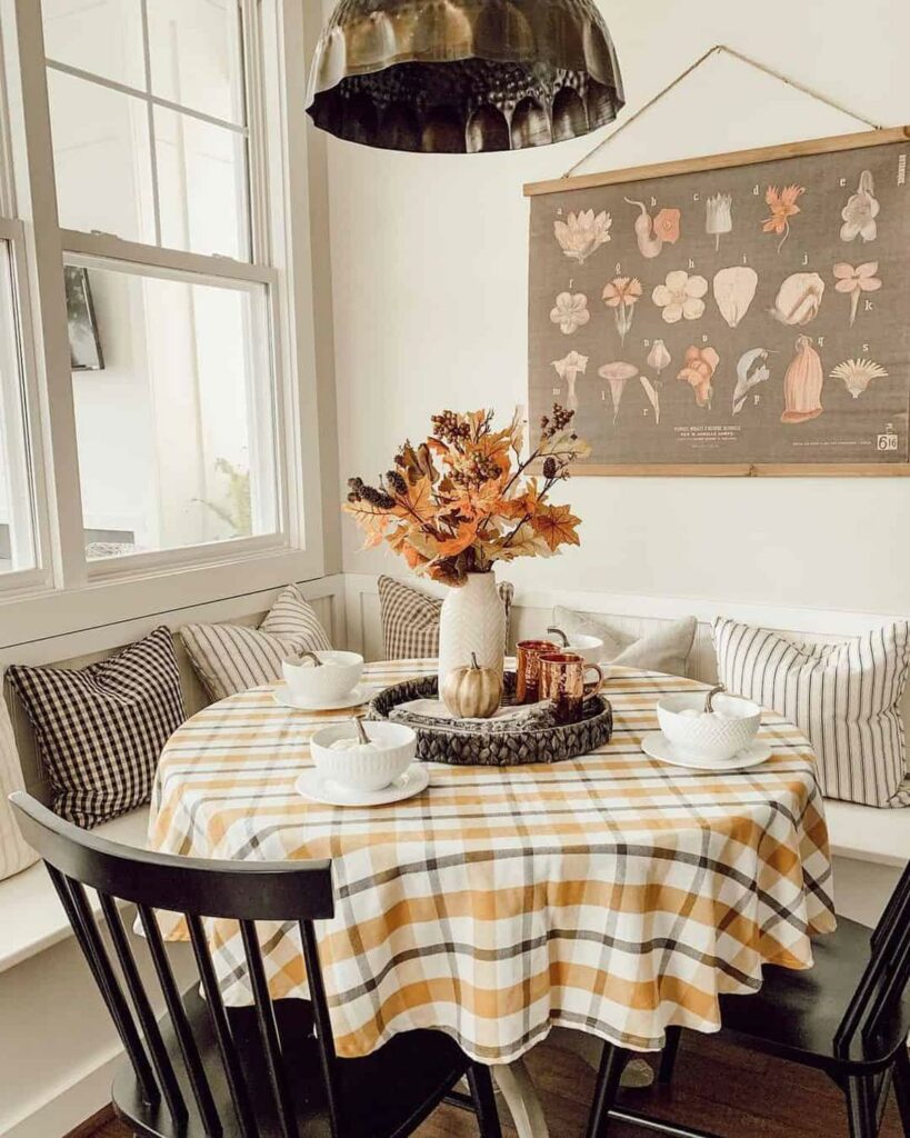 26 Beautiful Farmhouse Breakfast Nook Ideas to Brighten Your Mornings ... - Rustic Brown Maple Breakfast Nook Ideas