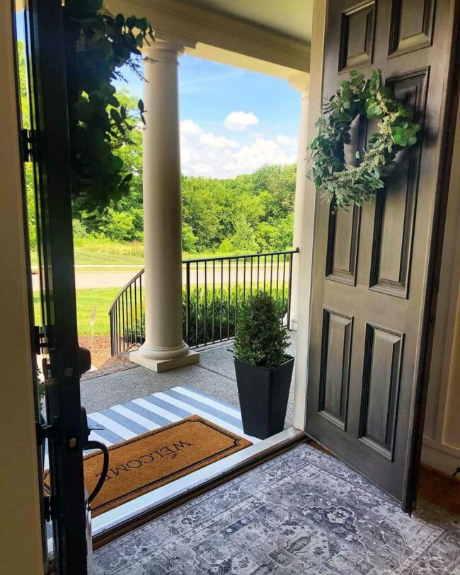 Midnight Black Entrance Welcomes Home