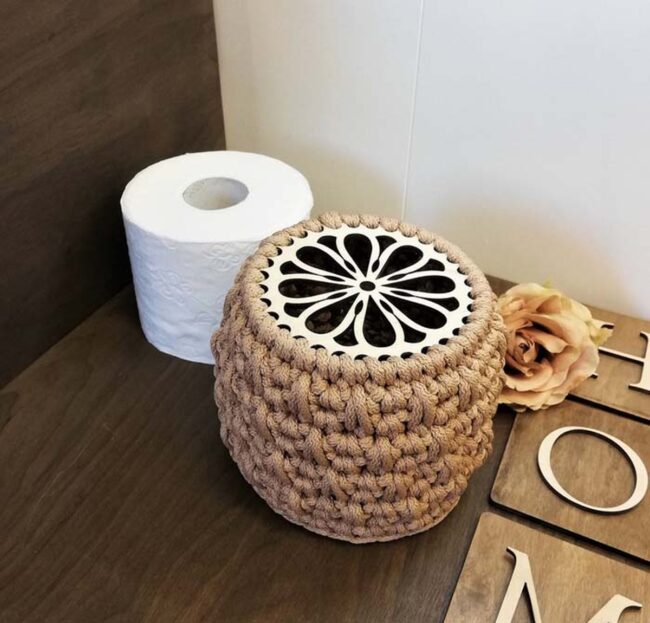 Soft Beige Crochet Bathroom Charm