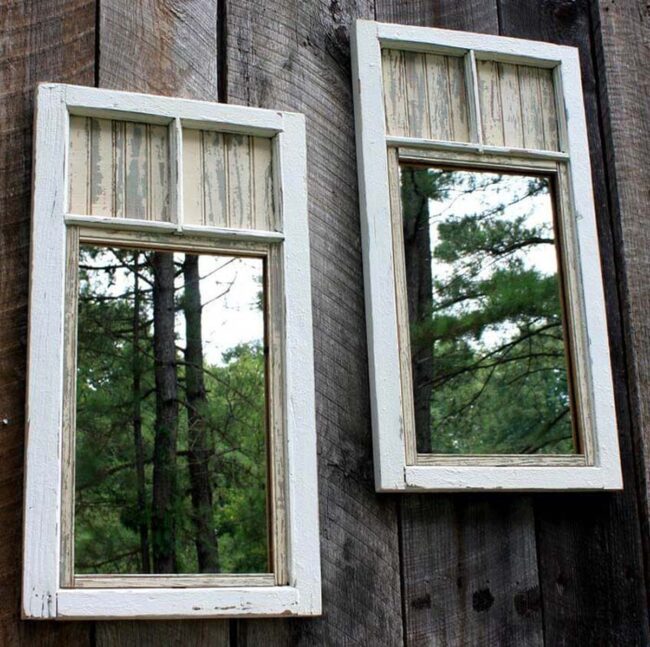Mirrored Gardens: Reflective Window Frame Magic