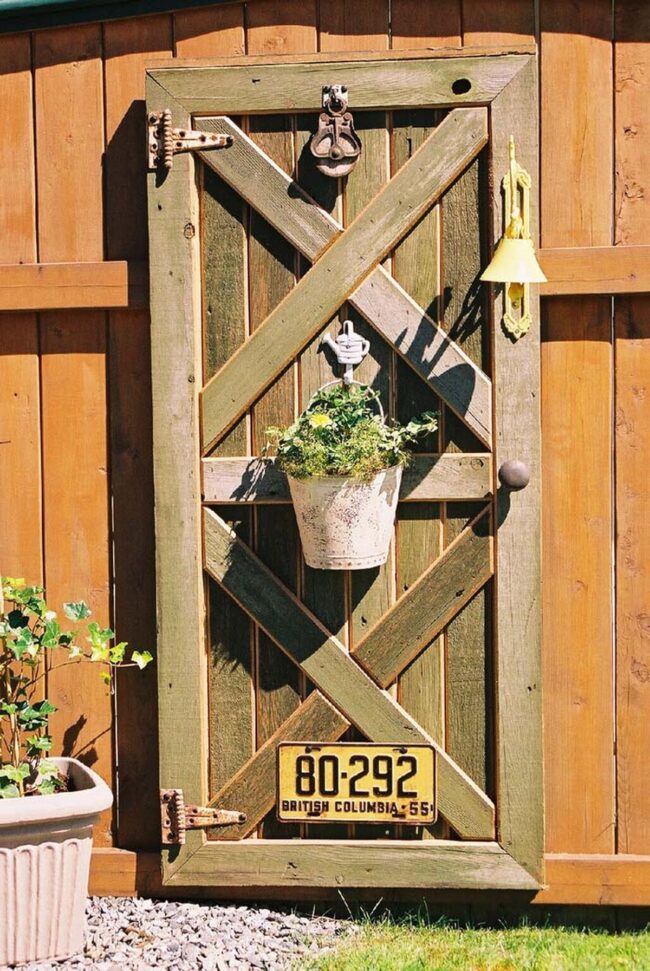 Weathered Wood Door Garden Sanctuary