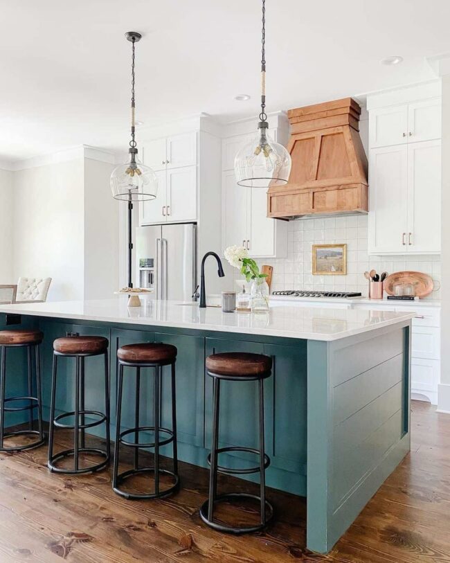 Teal Island Illuminated by Glass