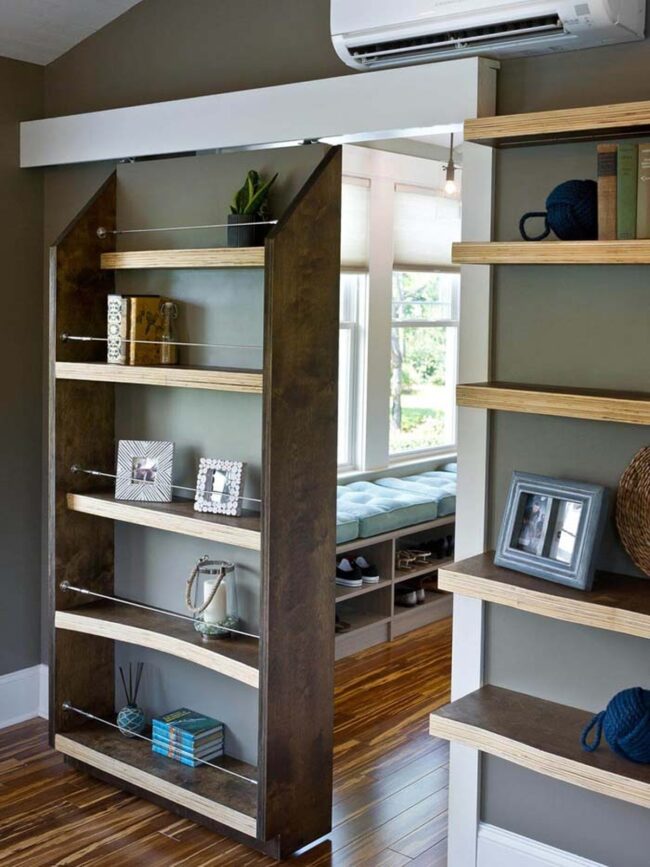 Hidden Passage Bookshelf Slides Silently