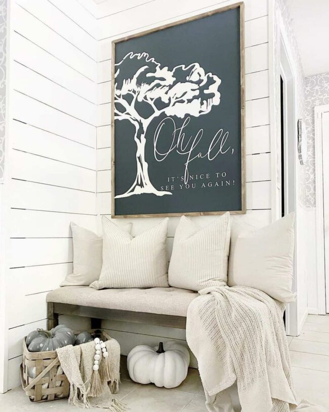 Monochrome Statement Frame Dominates Entryway