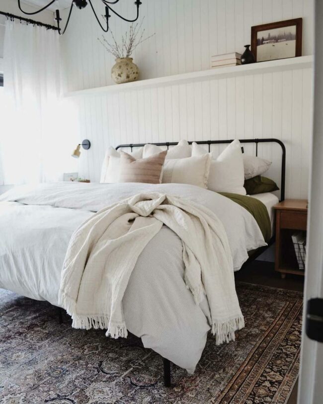 Monochrome White Shiplap Architectural Canvas