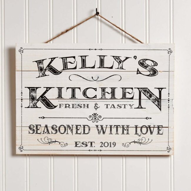 Personalized Rustic Kitchen Welcome Sign