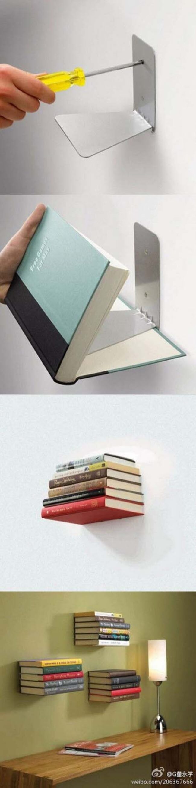 Floating Metal Shelves Book Sanctuary