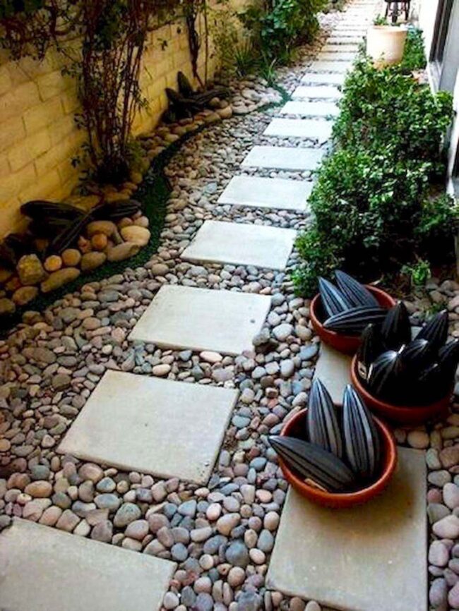 Concrete Paths Through Stone Mosaic