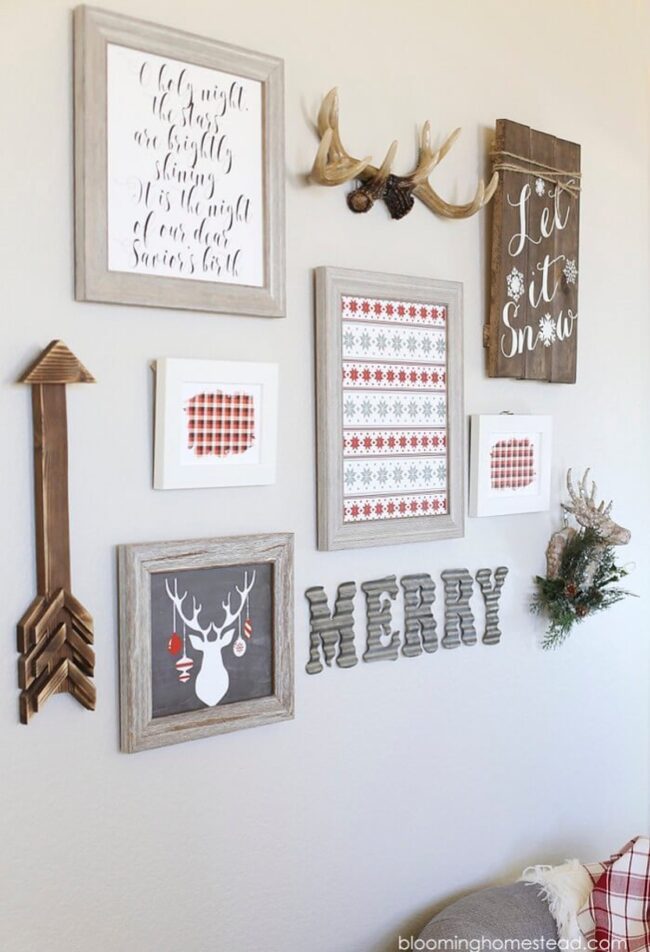 Rustic Pine Holiday Gallery Wall