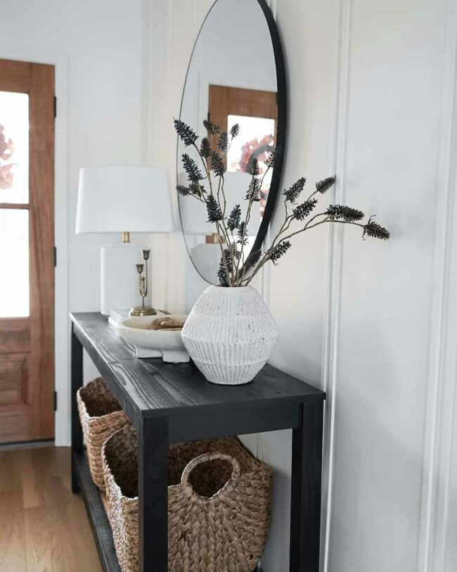 Black Woodgrain Farmhouse Entry Statement