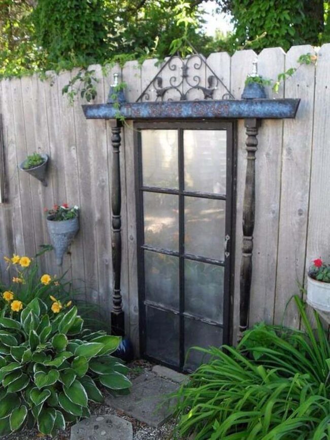 Mysterious Mirrored Portal Garden Gateway