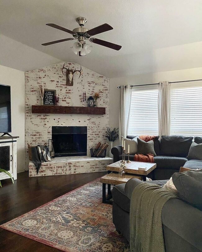 White Brick Fireplace Sanctuary