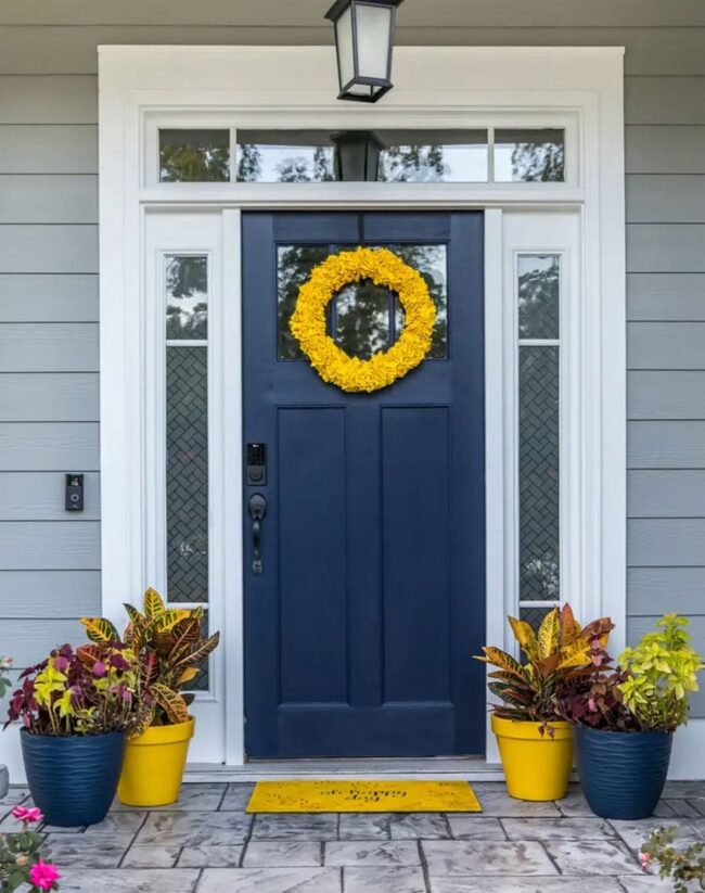 Navy Door Anchors Gray House Classic
