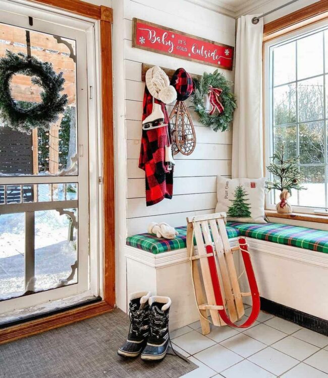 Crimson Welcome: Festive Entrance Bold