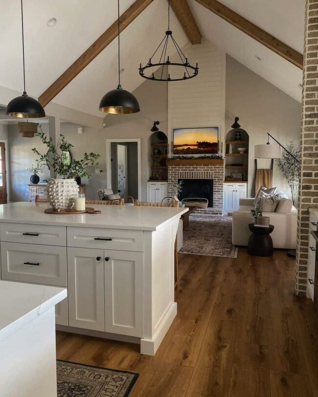 Charcoal Brick Fireplace Sanctuary