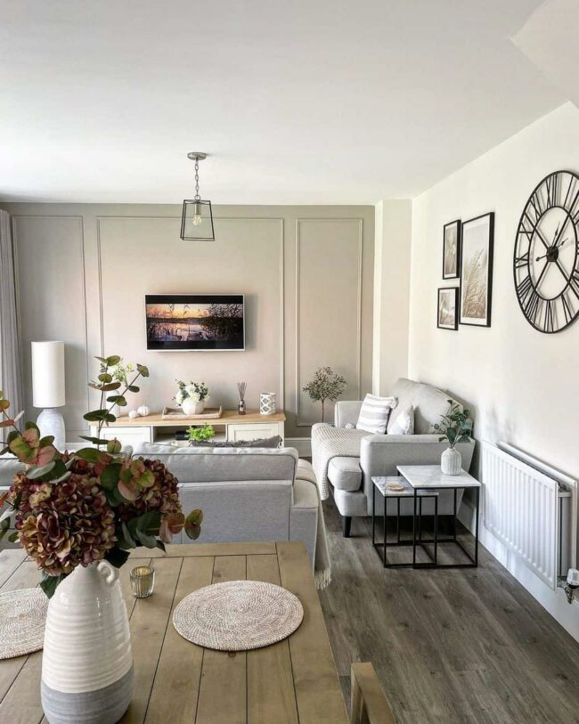 Gray Millwork Frames Architectural Sophistication