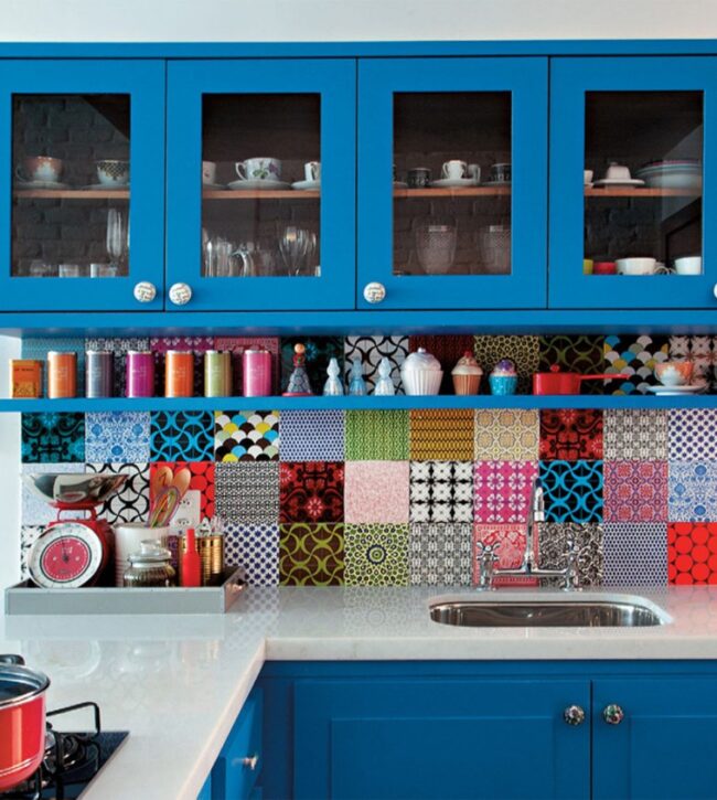 Azure Kitchen Tile Illusion