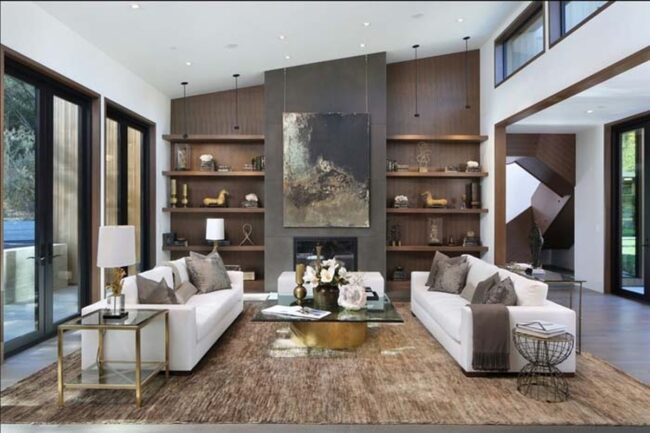 Wooden Plank Rug Elevates Modern Space