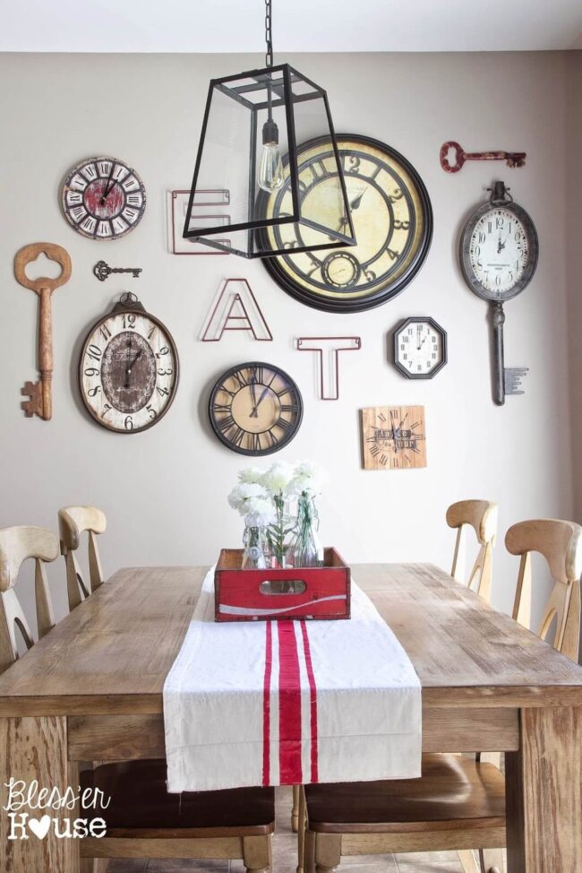Vintage Clocks Punctuate Contemporary Space