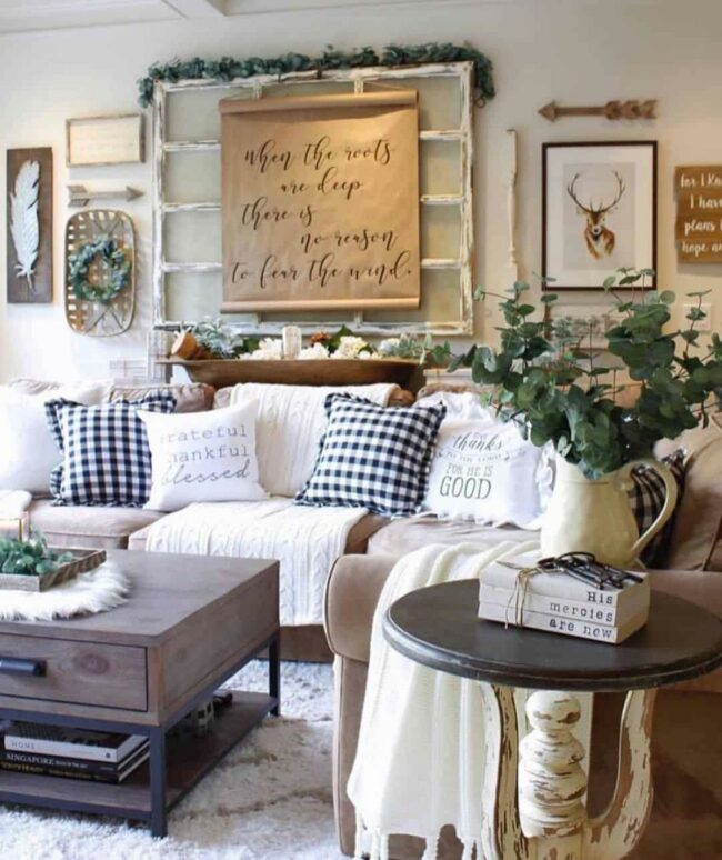 Weathered White Farmhouse Coffee Canvas