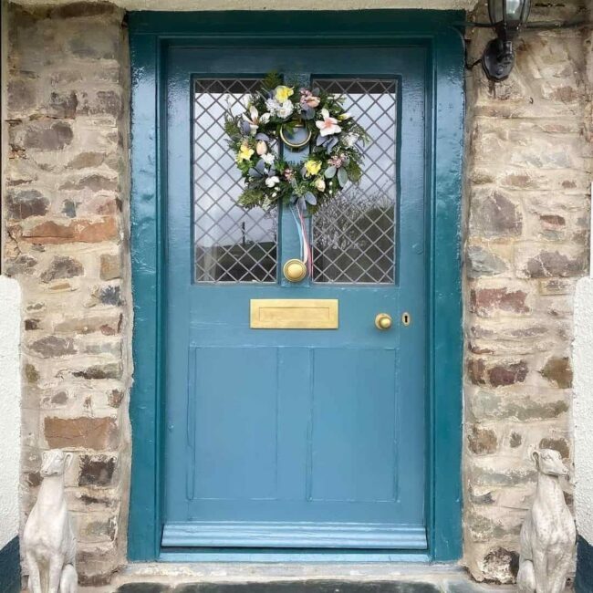 Brass Gleams on Azure Stone Portal