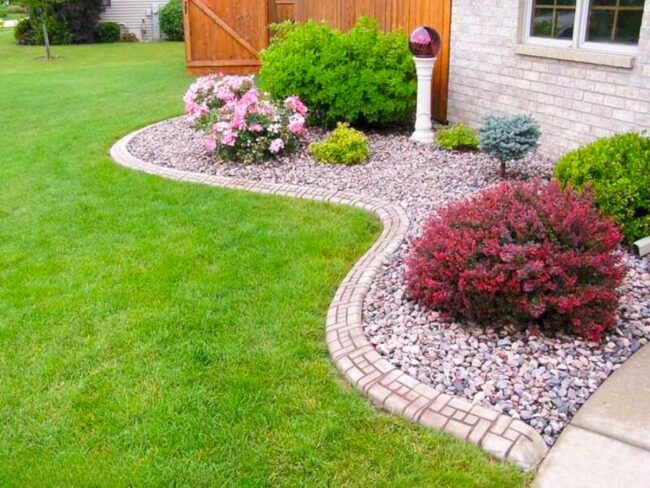 Curved Stone Border Frames Garden Palette