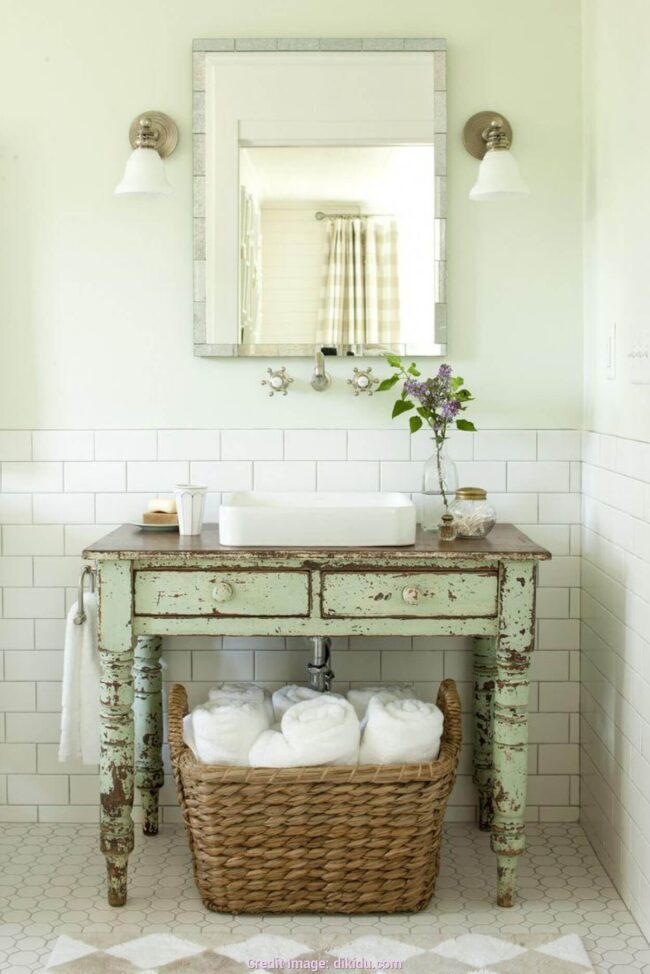 Weathered Green Vintage Sink Vanity