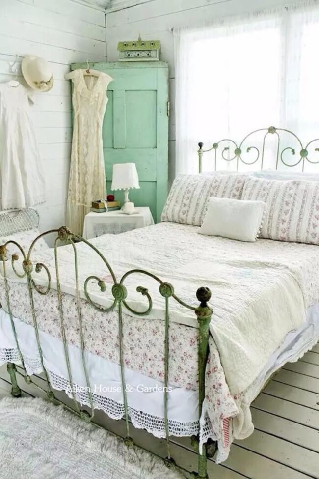 Green Rustic Bedroom Brass Sanctuary