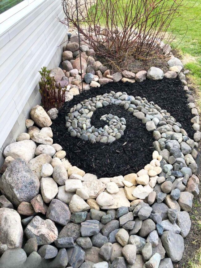 Stone Spiral Dance in Garden