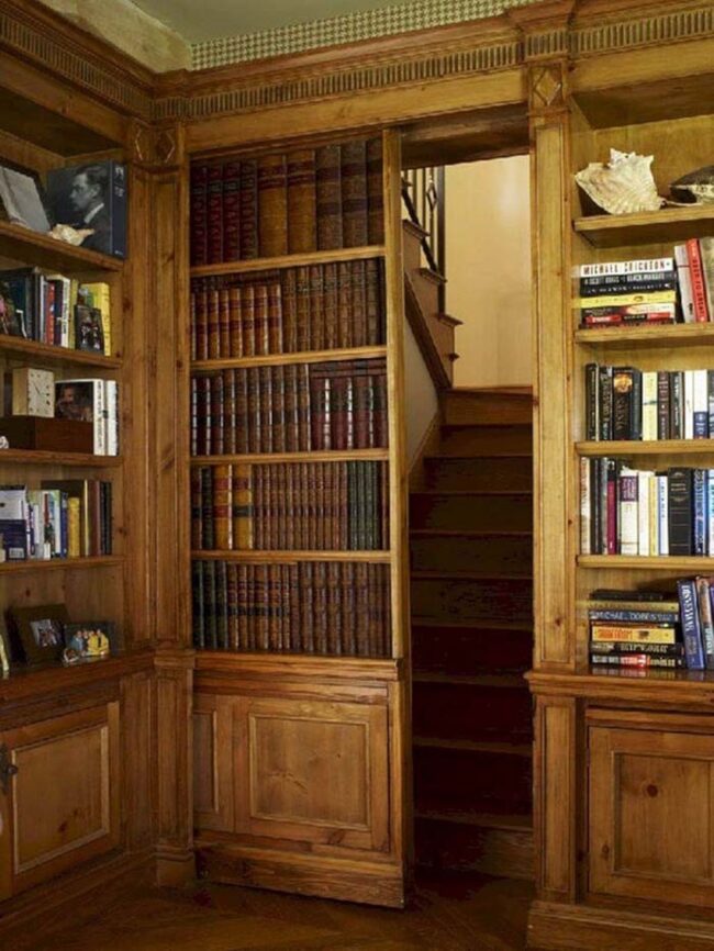 Secret Bookshelf Passage to Hidden Stairs