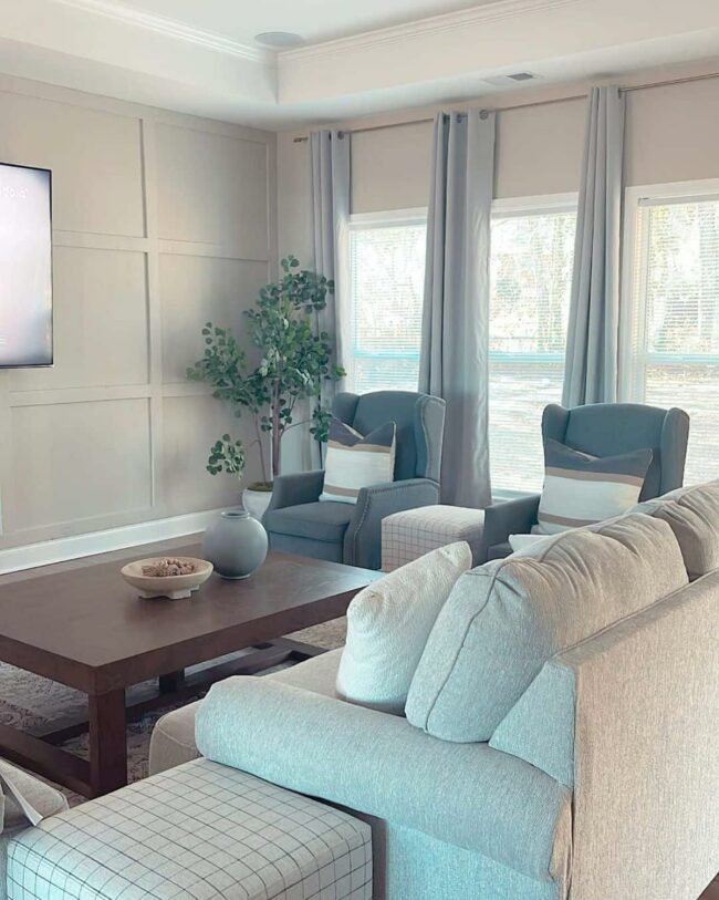 Soft Gray Sanctuary Wingback Retreat