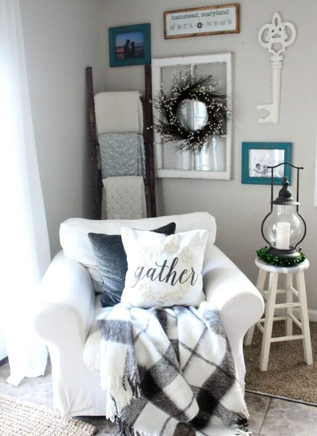 Frosted Wooden Wreath Winter Charm