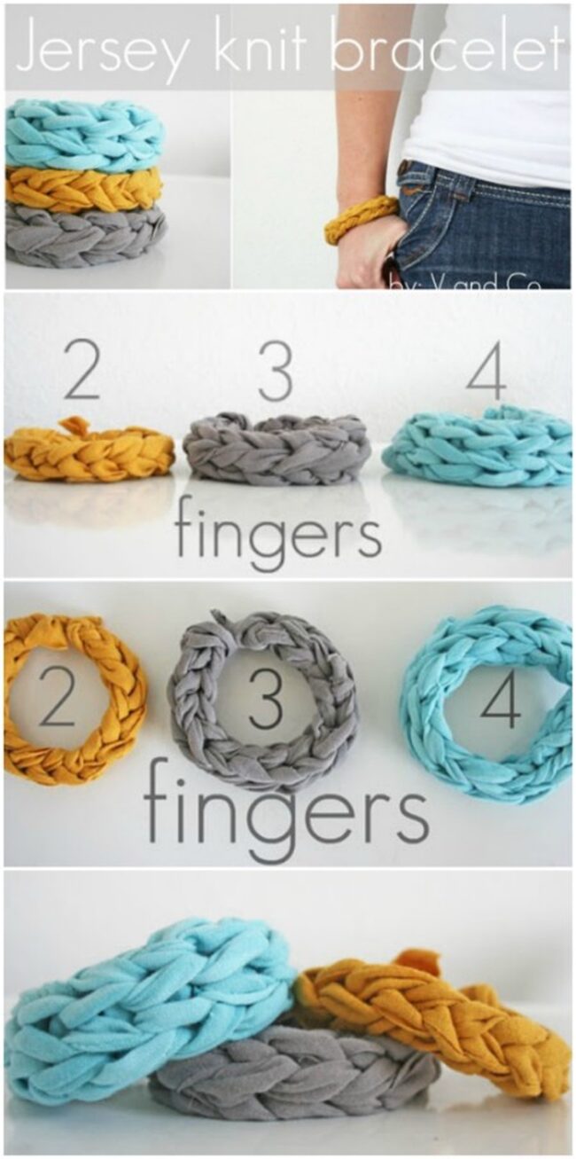 Upcycled Jersey Braided Wrist Colors