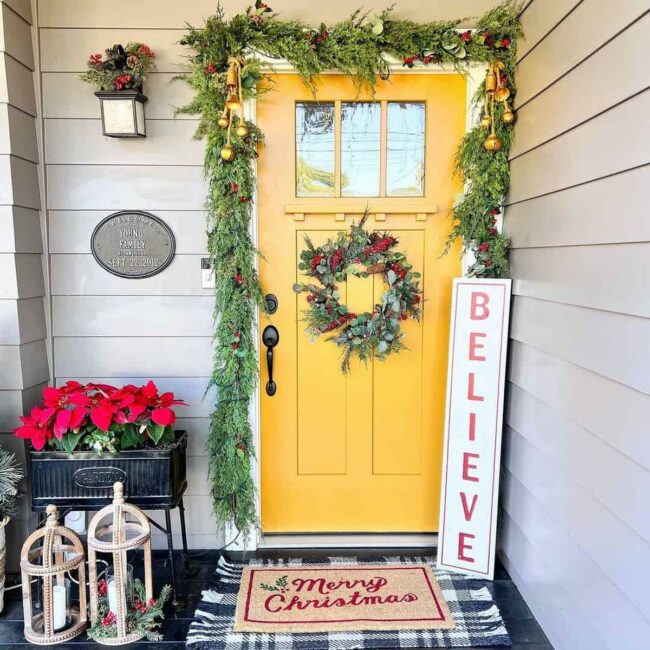 Mustard Yellow Door Meets Green Welcome