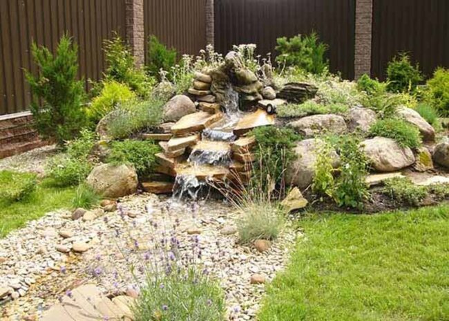 Zen Stone Waterfall Sanctuary Landscape
