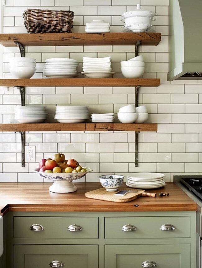 Emerald Kitchen Shelves Culinary Canvas