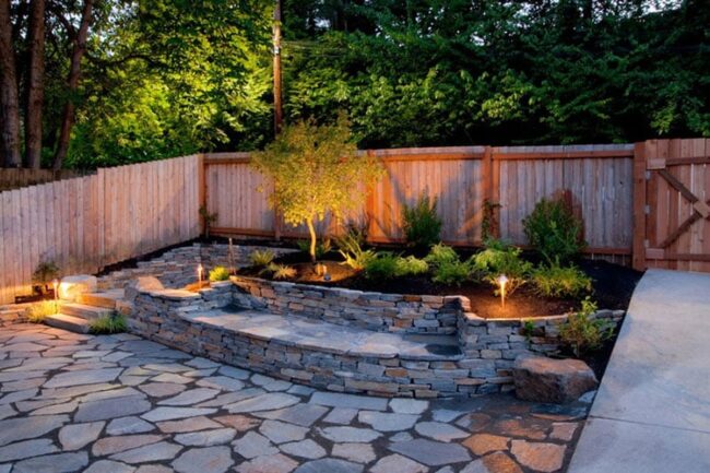 Stone-Tier Urban Backyard Sanctuary