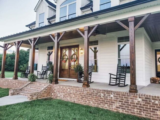 Weathered Wood Porch: Charcoal Rocking Haven
