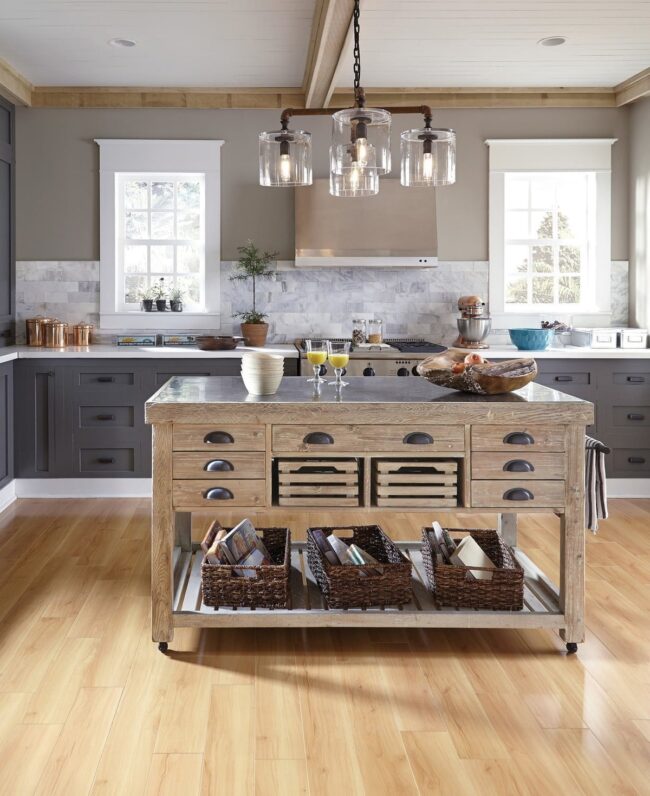 Kitchen Island: Mobile Nautical Wooden Carrier