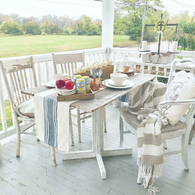 Weathered Wood Spindle Farmhouse Patio