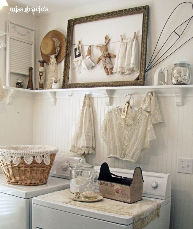 Nostalgic White Lace Laundry Sanctuary