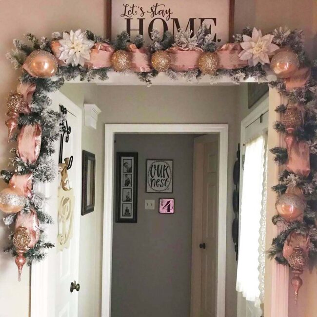 Rose Gold Sparkle Festive Decor