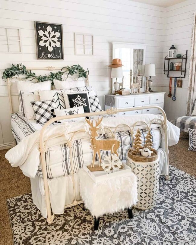 Winter Gold Monochrome Bedroom Design