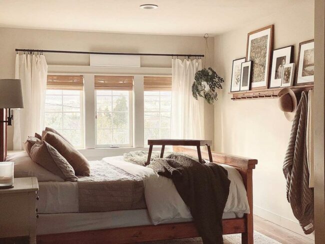 Soft Taupe Haven with Wood Embrace