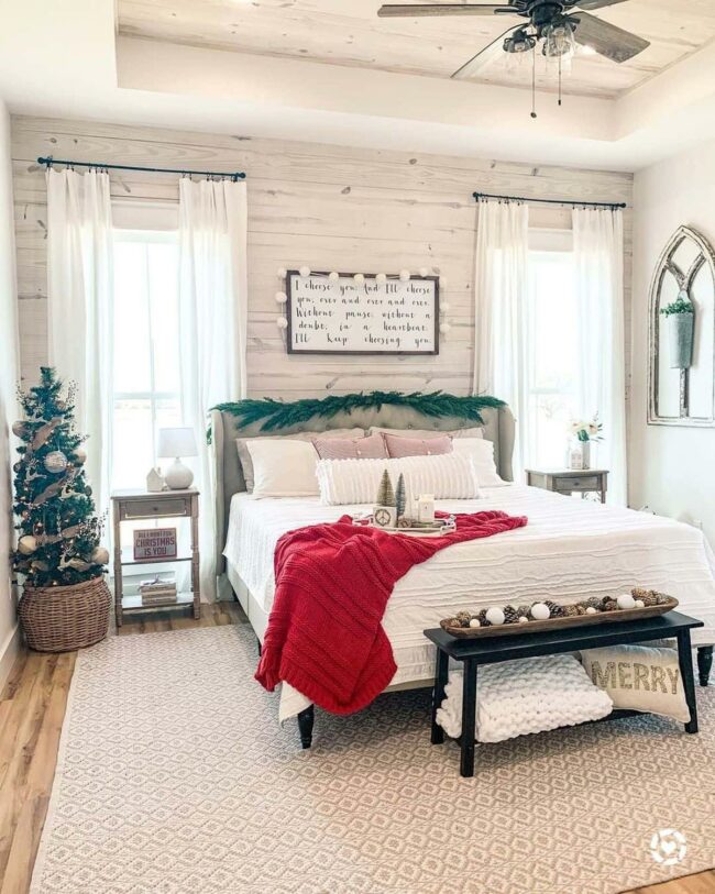 Festive Silver Sparkle Christmas Bedroom