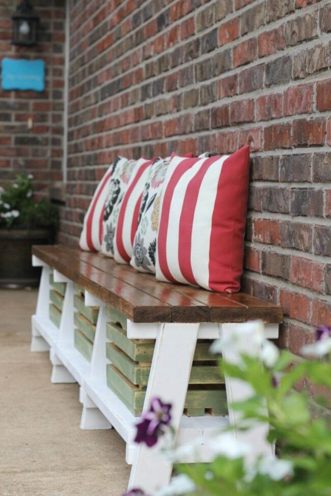 Weathered Wood Storage Bench Sanctuary