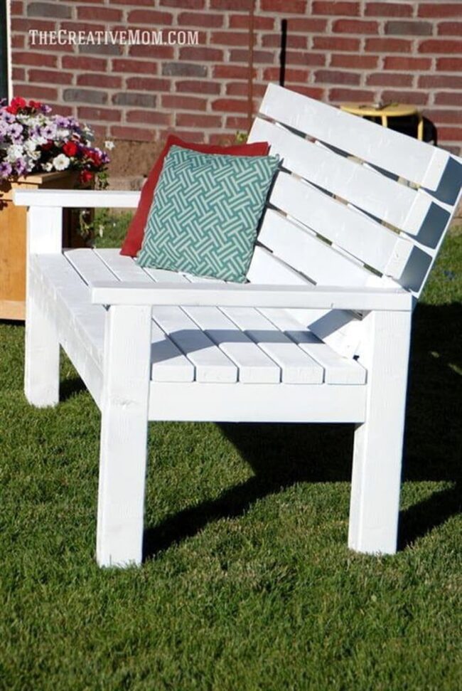 Pristine White Coastal Bench