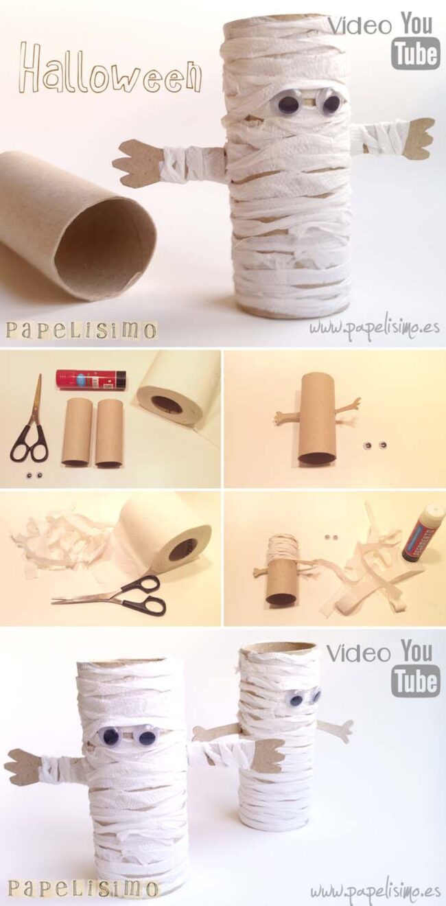 Spooky Toilet Paper Mummy Craft