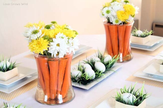 Orange Carrots Dancing with Wildflowers