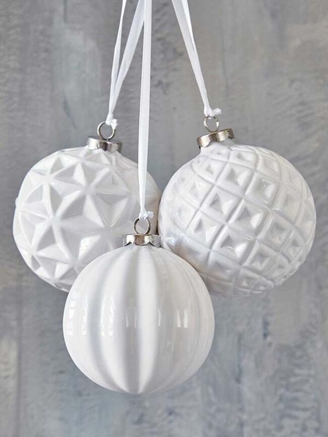 White Christmas Baubles Pure Winter Magic